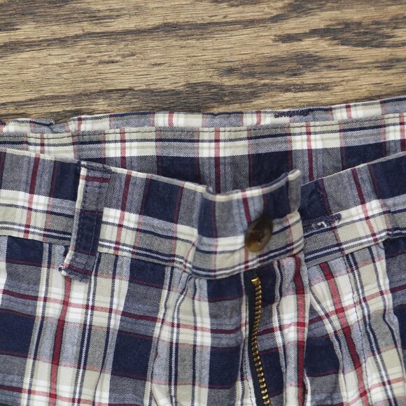 Haggar Mens Cotton Elastic Waist Casual Shorts Blue Red Plaid 42 - Picture 5 of 7